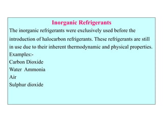 Halocarbon Examples Basics of internal combustio nengines, vapor compression cycle | PPTX