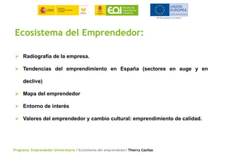 Ecosistema del emprendedor Emprendedor Universitario | PDF