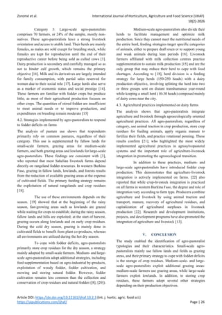 Typology of agro-pastoralists and animal feeding practices under agro ...