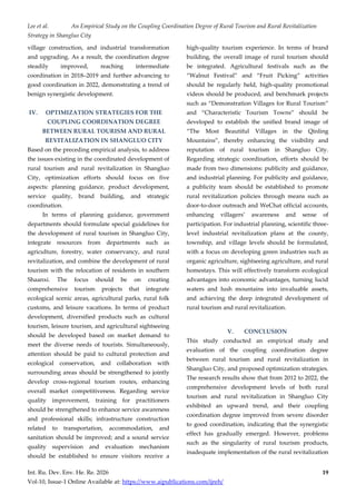 An Empirical Study on the Coupling Coordination Degree of Rural Tourism ...