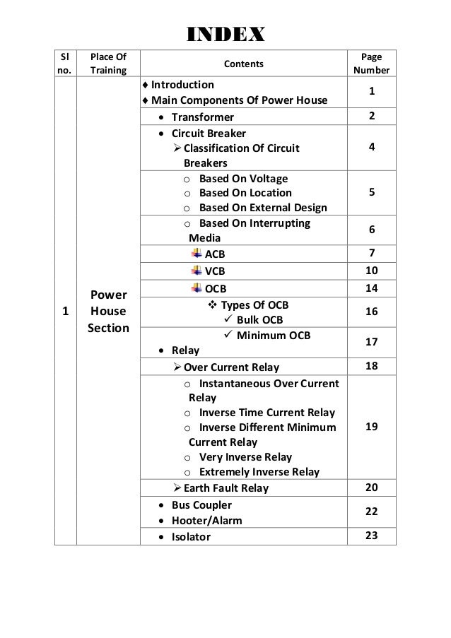 3 index contents