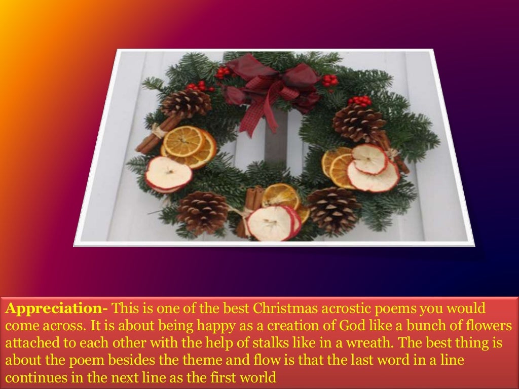 3 interesting christmas acrostic poems