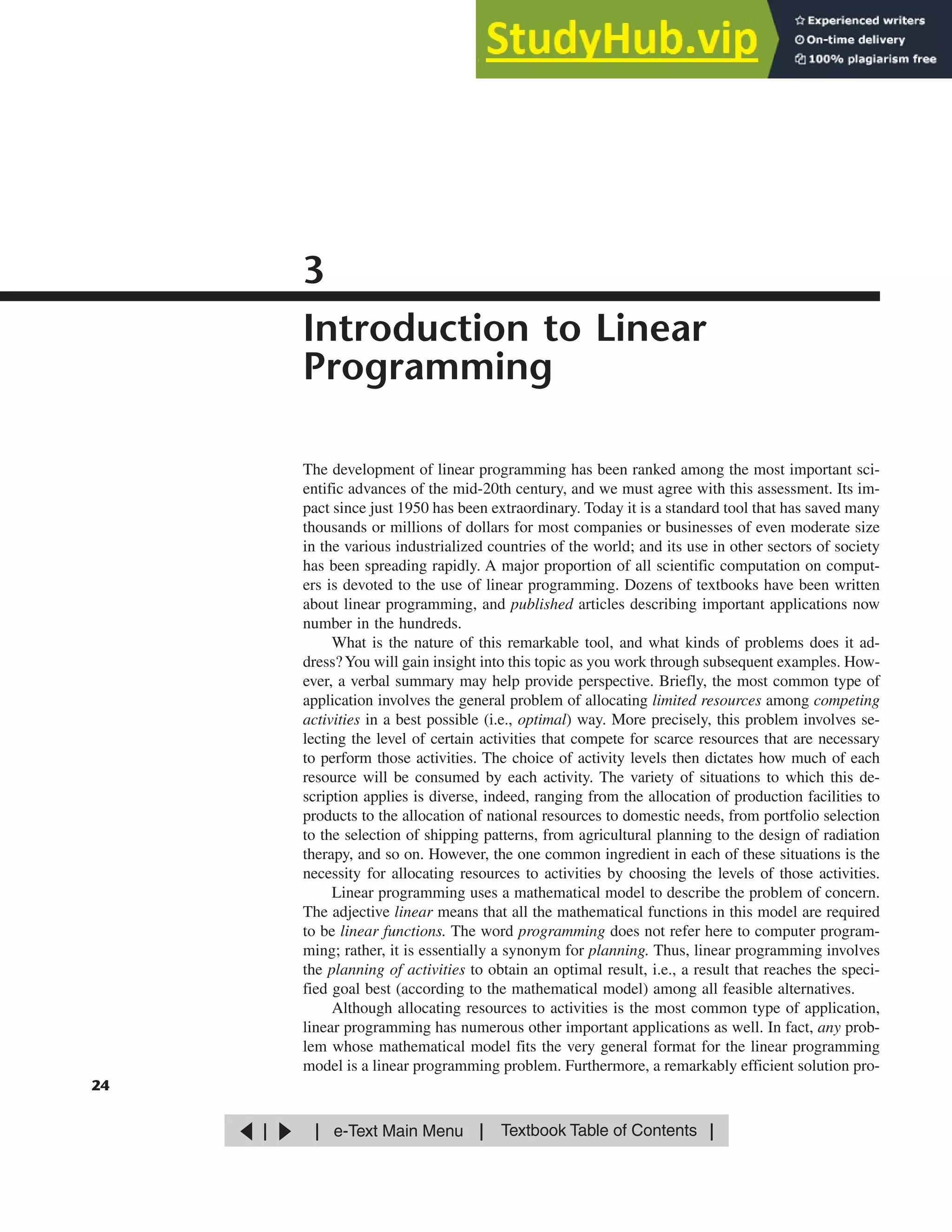 3 Introduction To Linear Programming | PDF