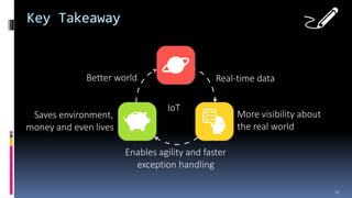 Key Takeaway
More visibility about
the real world
Enables agility and faster
exception handling
Saves environment,
money a...