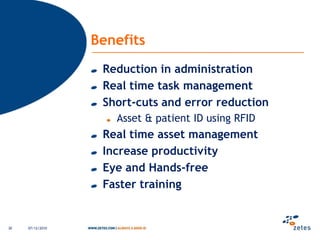 IntroductionNurses are and willbemissing.Nurses are getingcompany car in Vilvoorde Hospital (Belgium)IncreaseefficiencyRemovepainfulladministativetask06/12/201024