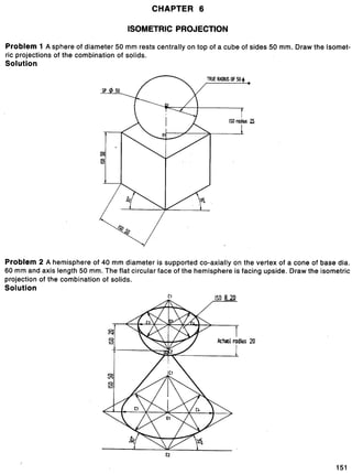 Isometric Lens Projection Projection of Isometrics- Engineering Graphics | PDF
