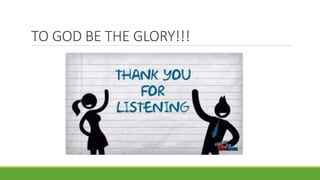 TO GOD BE THE GLORY!!!
 