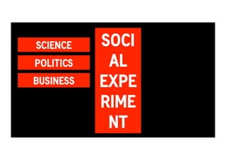 SOCI 
AL 
EXPE 
RIME 
NT 
SCIENCE 
POLITICS 
BUSINESS 
 
