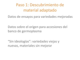 Fortalecimiento de los sistemas de semillas como una estrategia de adaptación al cambio climático para los pequeños agricultores, Por Jacob Van Etten 