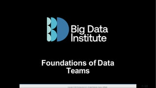 Foundations of Data
Teams
1 / 22Copyright © 2020 Smoking Hand LLC. All rights Reserved. Version: c58f0a80
 