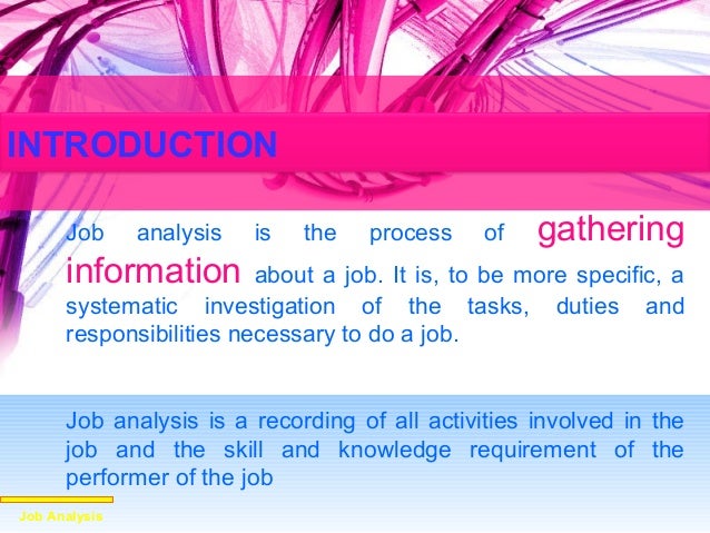 3 Job Analyisis 3 Job Analyisis