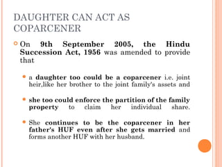 Coparceners Joint hindu undivided family | PPT