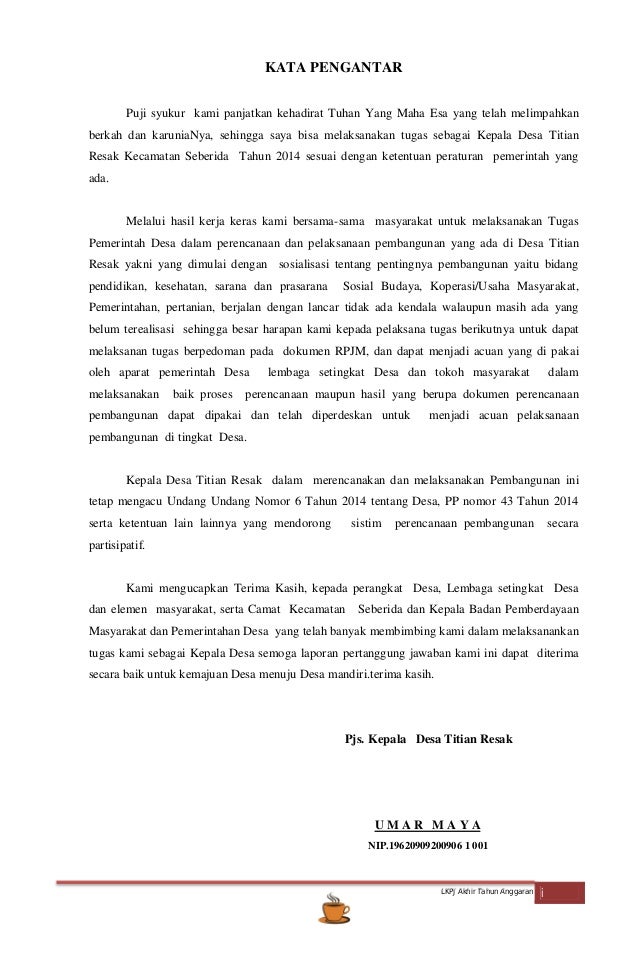 3 Kata Pengantar Lkpj Desa Titian Resak