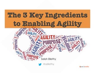 The 3 Key Ingredients
to Enabling Agility

Salah Elleithy
@selleithy

 