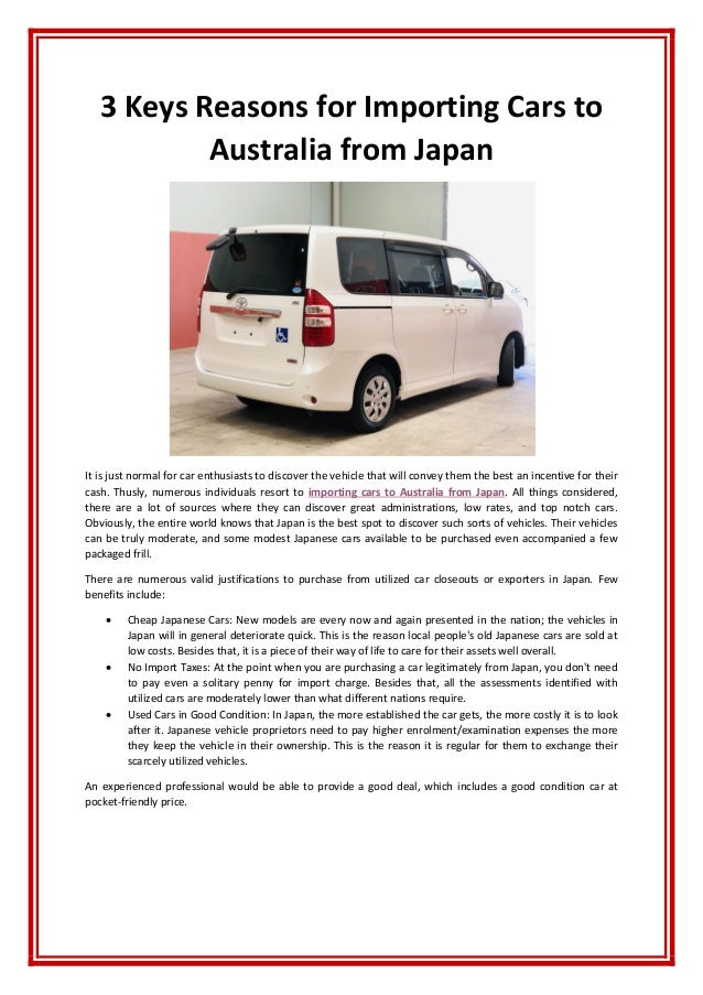 3 keys reasons for importing cars to australia from japan