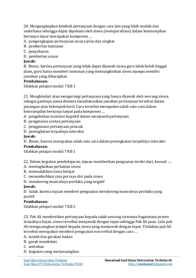 Soal Ujian Pdgk 4405 Ilmusosial Id