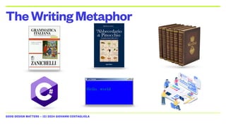 GOOD DESIGN MATTERS — (C) 2024 GIOVANNI COSTAGLIOLA
TheWritingMetaphor
 
