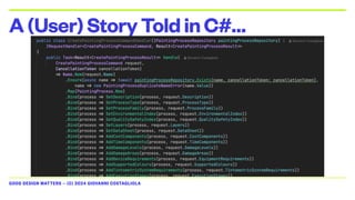 GOOD DESIGN MATTERS — (C) 2024 GIOVANNI COSTAGLIOLA
A(User)StoryToldinC#…
 