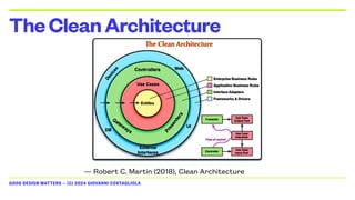 GOOD DESIGN MATTERS — (C) 2024 GIOVANNI COSTAGLIOLA
TheCleanArchitecture
— Robert C. Martin (2018), Clean Architecture
 