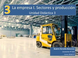 La empresa I. Sectores y producción
Unidad Didáctica 3
Beatriz Hervella Baturone
Economía 4º ESO
Curso 2016/17
 