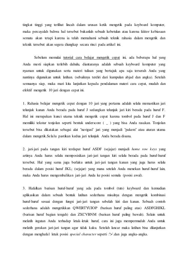 Soal Ukk Materi Mengetik 10 Jari  Materi Soal