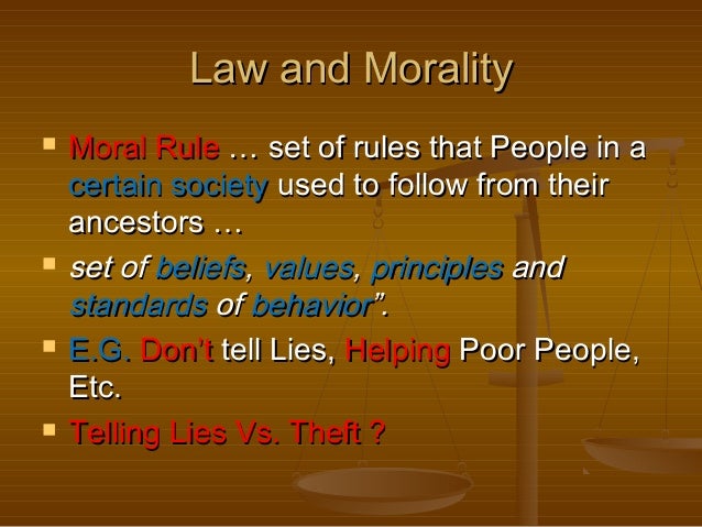 What is the relationship between law and morality?