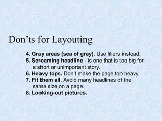 Laying Out the School Paper | PPTX