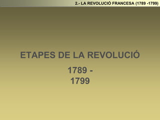 2.- LA REVOLUCIÓ FRANCESA (1789 -1799)
ETAPES DE LA REVOLUCIÓ
1789 -
1799
 