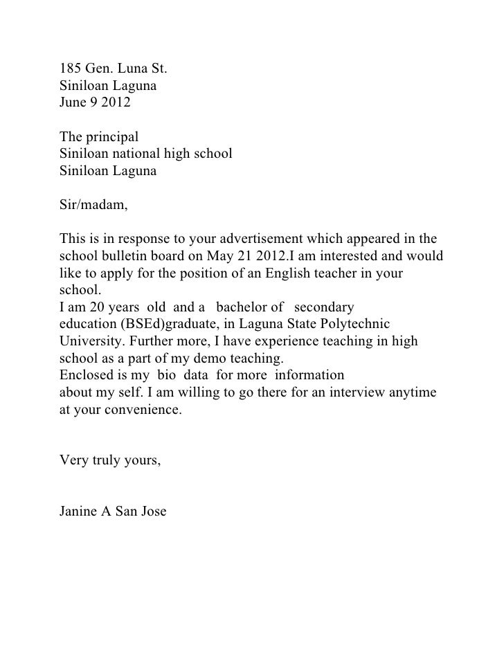 college application letter philippines