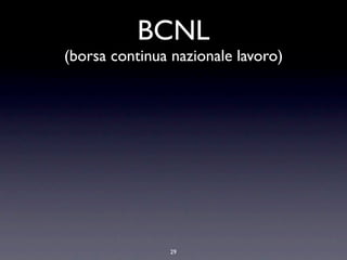 BCNL
(borsa continua nazionale lavoro)




                29
 