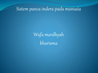 Sistem panca indera pada manusia
Wafa mardhyah
kharisma
 