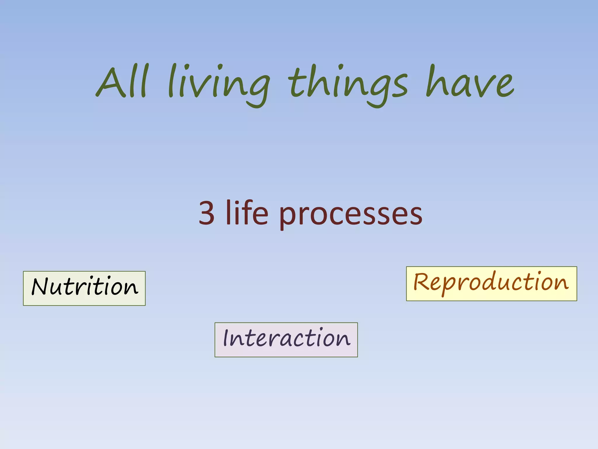 All livin things have 3 life processes | PPTX