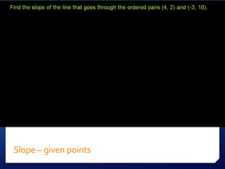 Slope – given points