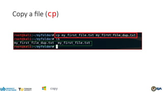 Copy a file (cp)
copy
 