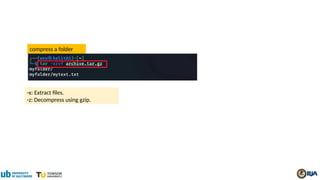 compress a folder
-x: Extract files.
-z: Decompress using gzip.
 
