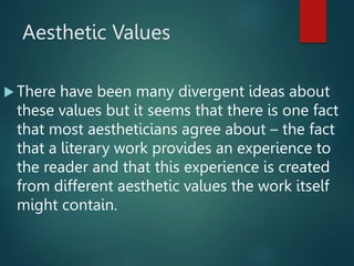 Values Sign Aestedic 3 Literature and Aesthetics.pptx