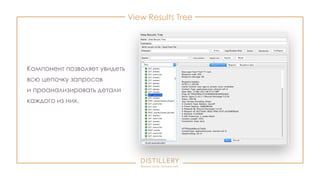 View Results Tree
Компонент позволяет увидеть
всю цепочку запросов
и проанализировать детали
каждого из них.
 