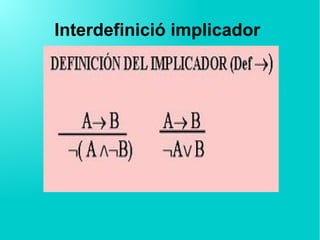 Interdefinició implicador
 