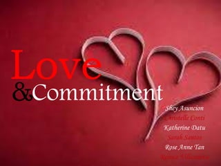 Love
Commitment
&

Shey Asuncion
Christelle Conti
Katherine Datu
Sarah Santos
Rose Anne Tan
Rejoice Villanueva

 