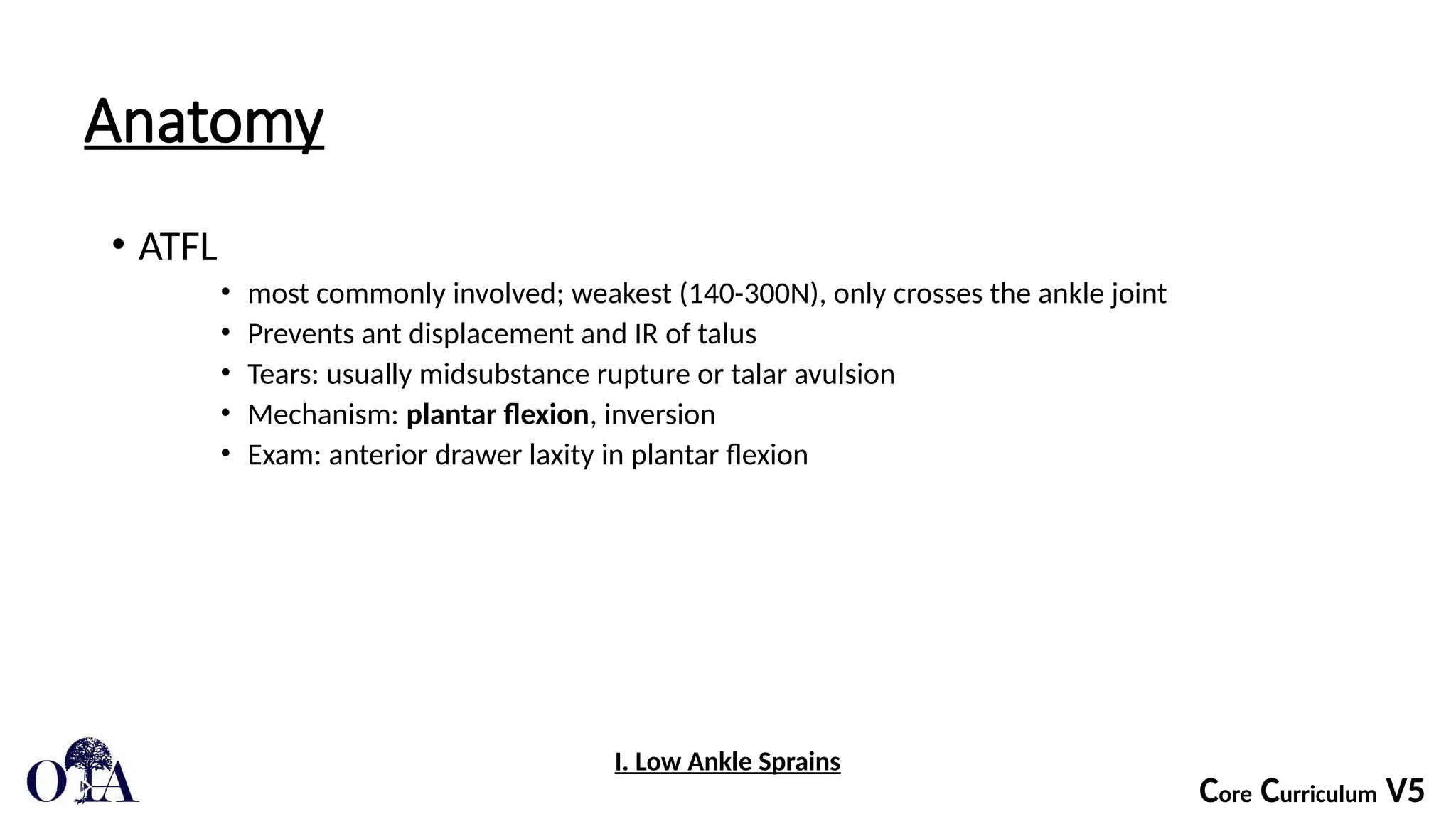 3 Lower Extremity Foot and Ankle Ligamentous Tendon Injuries about the ...