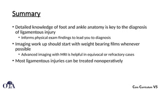 3 Lower Extremity Foot and Ankle Ligamentous Tendon Injuries about the ...