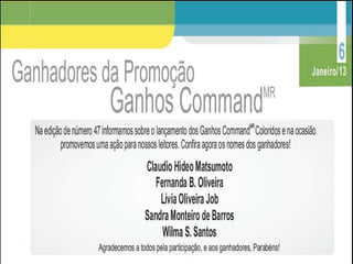 Ganhadores da Promoção Ganchos Command 3M