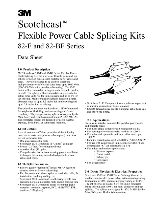 Offshore Splicing 3M Scotchcast 82F2 Inline Submersible Offshore Cable Joint Seawater ...