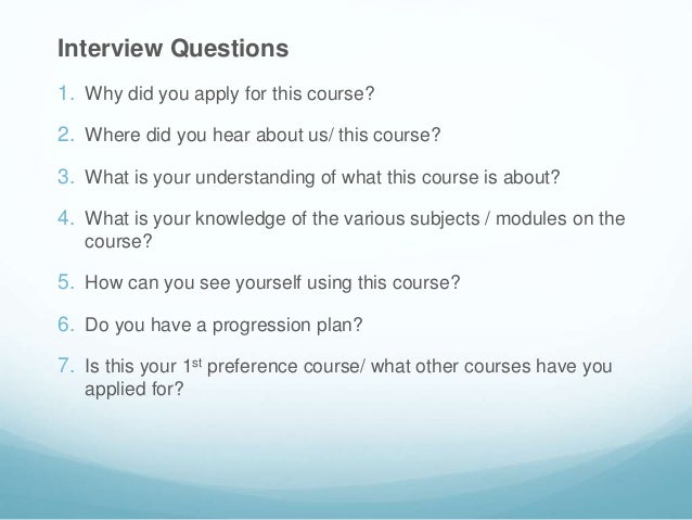 Interview questions for school leavers