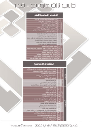 ١ ‫ﻑ‬ - ‫ﻣﺘﻮﺳﻂ‬ ‫ﺛﺎﻟﺚ‬ ‫ﺣﺎﺳﺐ‬
www.n-7as.com ‫ﺣﻤﺪﻱ‬ ‫ﻫﺎﻧﻲ‬ / ‫ﺍﻷﺳﺘﺎﺫ‬ ‫ﻭﺗﺼﻤﻴﻢ‬ ‫ﺇﻋﺪﺍﺩ‬
 