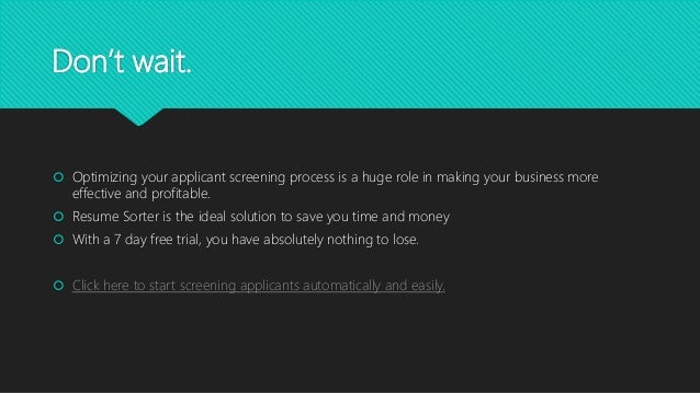 automatic resume screener