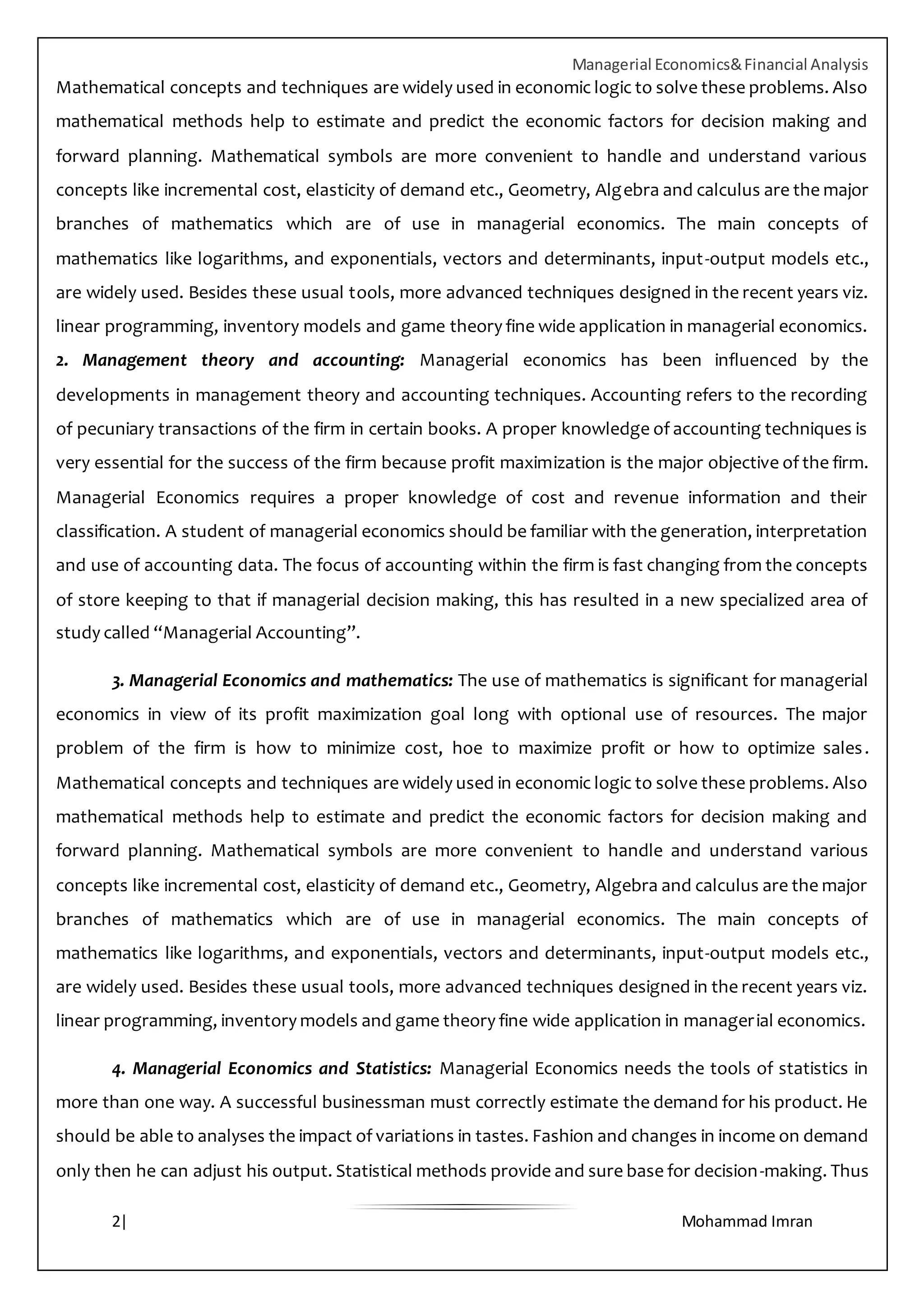 3 Managerial economics relationship with other disciplines | DOCX