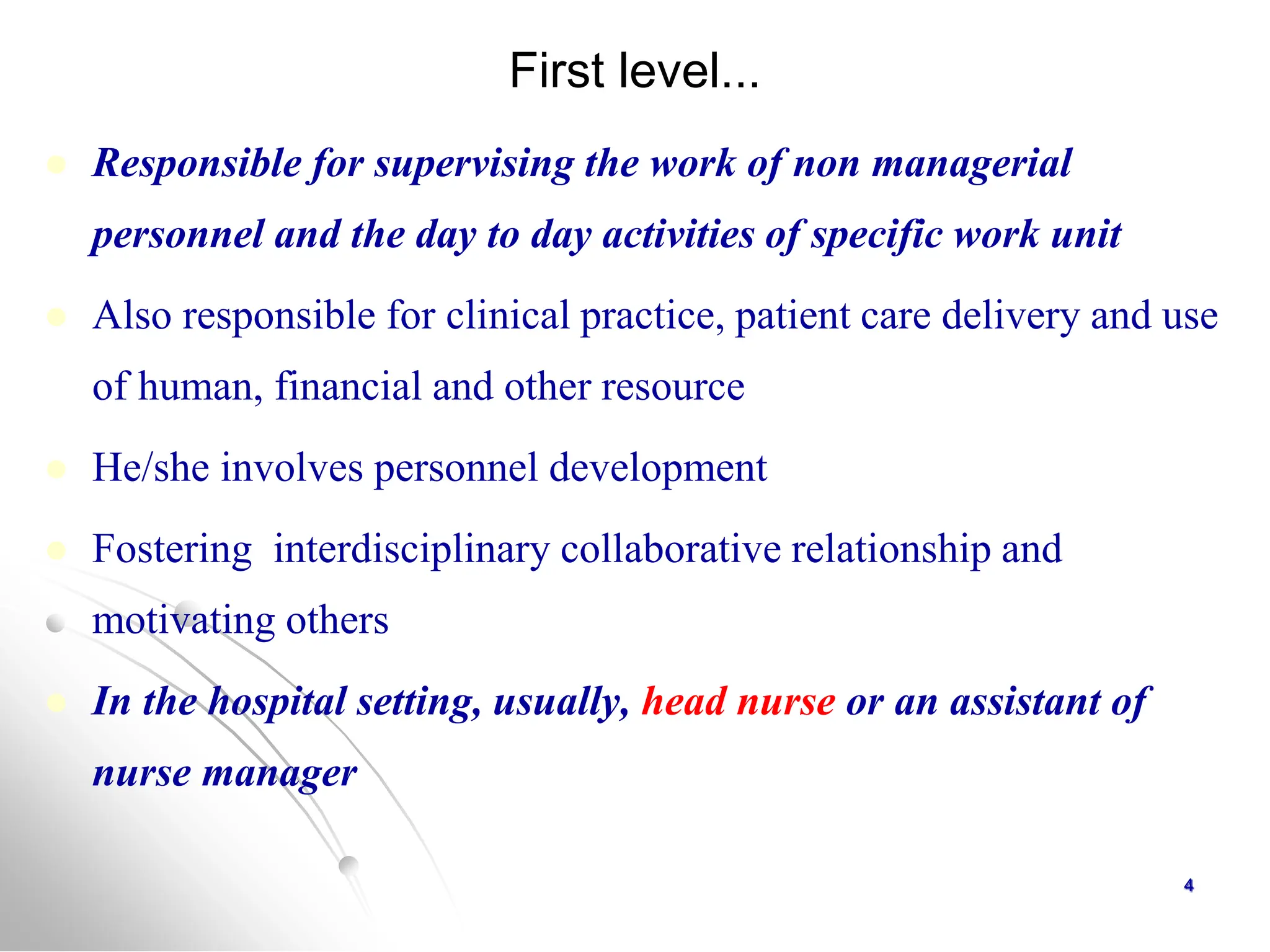 3 managerial level.pptx for comprensive nursing | PPTX