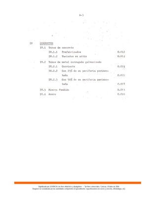 Digitalizado por SOVINCIV con fines didácticos y divulgativos – Sin fines comerciales. Caracas, Octubre de 2004.
Requiere ser actualizado por las autoridades competentes (Especialmente: especificaciones de acero y concreto, climatología, etc).
 