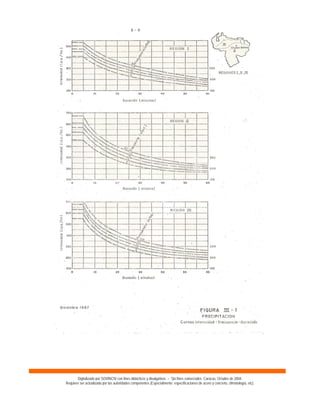 Digitalizado por SOVINCIV con fines didácticos y divulgativos – Sin fines comerciales. Caracas, Octubre de 2004.
Requiere ser actualizado por las autoridades competentes (Especialmente: especificaciones de acero y concreto, climatología, etc).
 